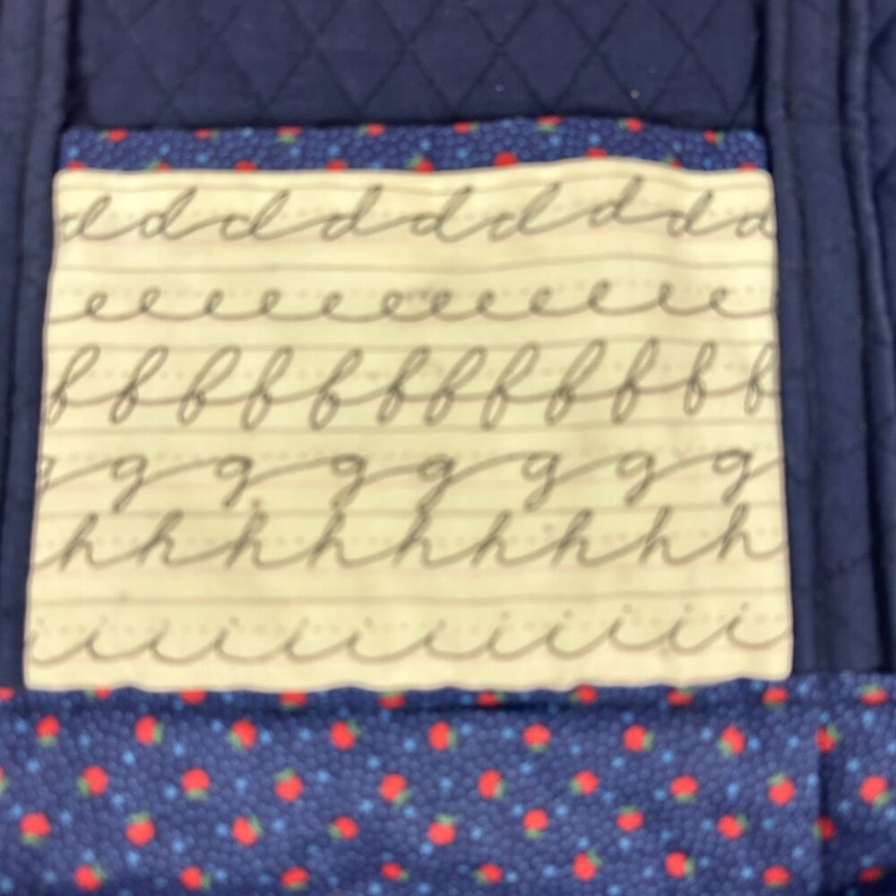 Handcrafted Quilted Tote Bag With Math & Script Patterns - Picture 3 of 7
